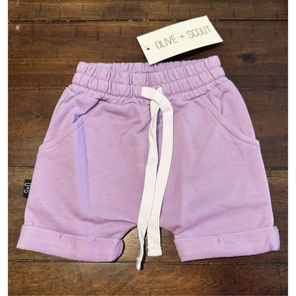 NWT - Olive & Scout Ray Shorts - Purple 12-18M